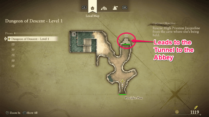 Tunnel to the Abbey Step 1