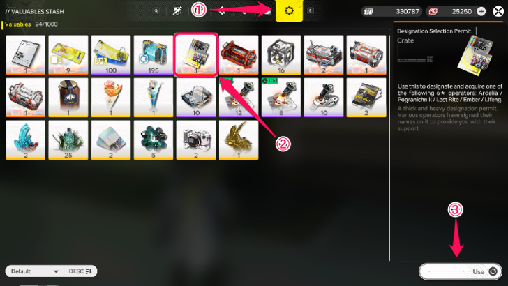 Choose the Designation Selection Permit