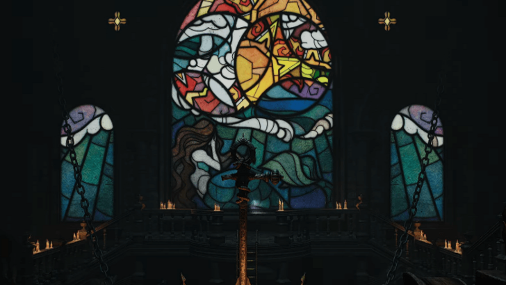 Stained Glass Window and Doll