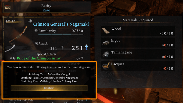 Smithing Text Crafting