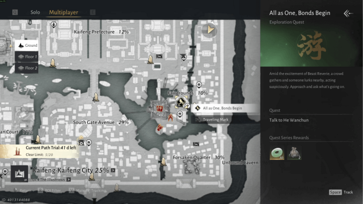 All as One, Bonds Begin Map Location