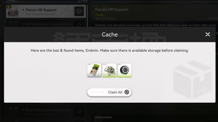 Items Saved in Mail Cache