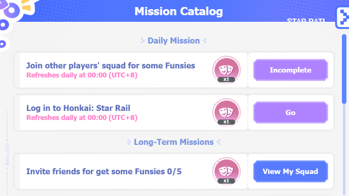 HSR Planarcadia Ultimate Elation League - Earn Funsies from Mission Objectives