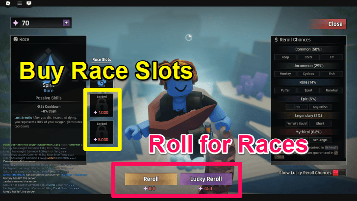 Race Reroll Interface