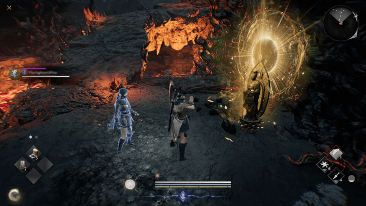 Praying at Shrine With Summon