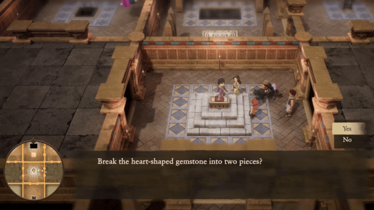 Break the Heart-Shaped Gemstone into two pieces