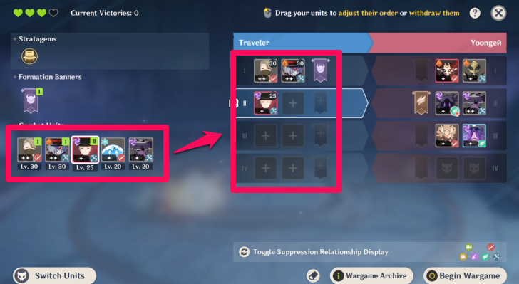 Genshin - Organize Your Combat Units