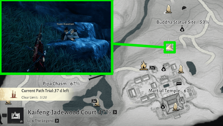 Deep Pond of Pear Blossoms Map Location