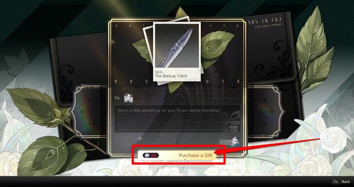 Press the Purchase Gift button to complete your order. If you do not have enough Phoxene Plumule, a purchase menu will appear without leaving the screen.