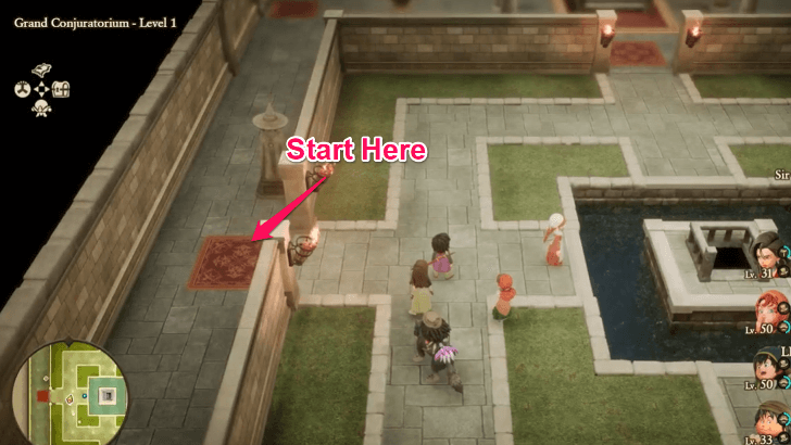 Start From the Left Side of the Grand Conjuratorium Level 1