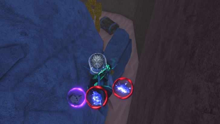 Treasure Chest Behind Fish Ruins in Ancient Sands