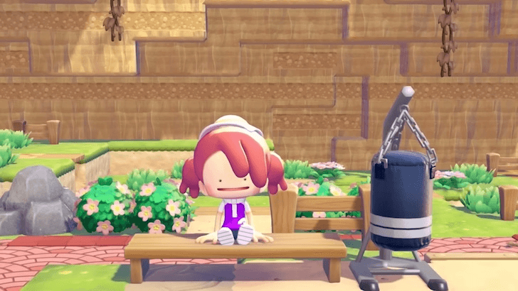 Ditto sitting down on a bench