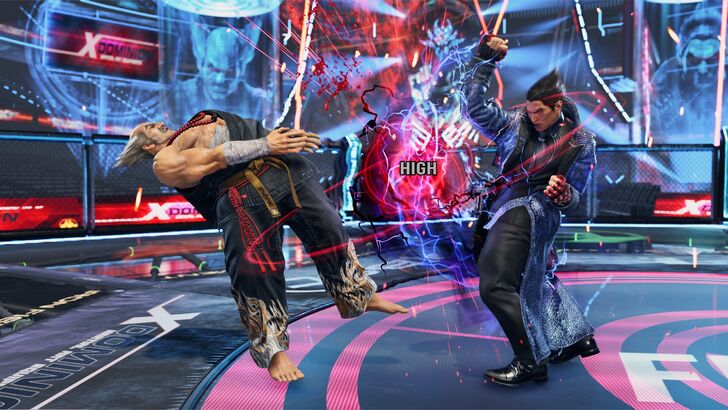 Kazuya doing Electric Wind God Fist in a Combo