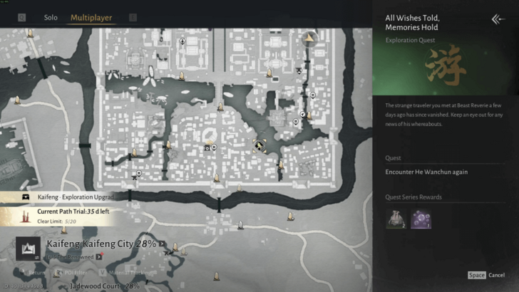 All Wishes Told, Memories Hold Map Location