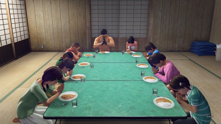 Yakuza Kiwami 3 and Dark Ties The People in Morning Glory Blessing Their Food