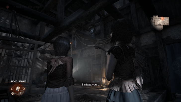 Mio and Mayu Watching Miyako Walk On Second Floor