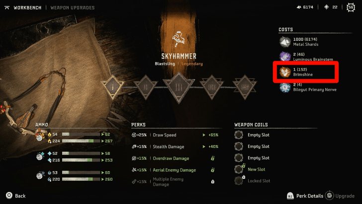 Brimshine as Upgrade Material