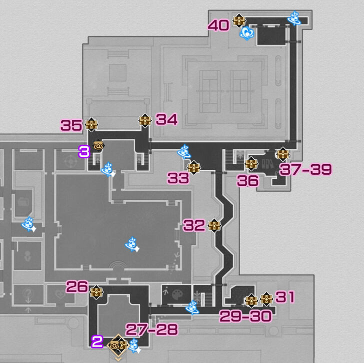 Honkai Star Rail - Graphia Academy F2 Chest Map