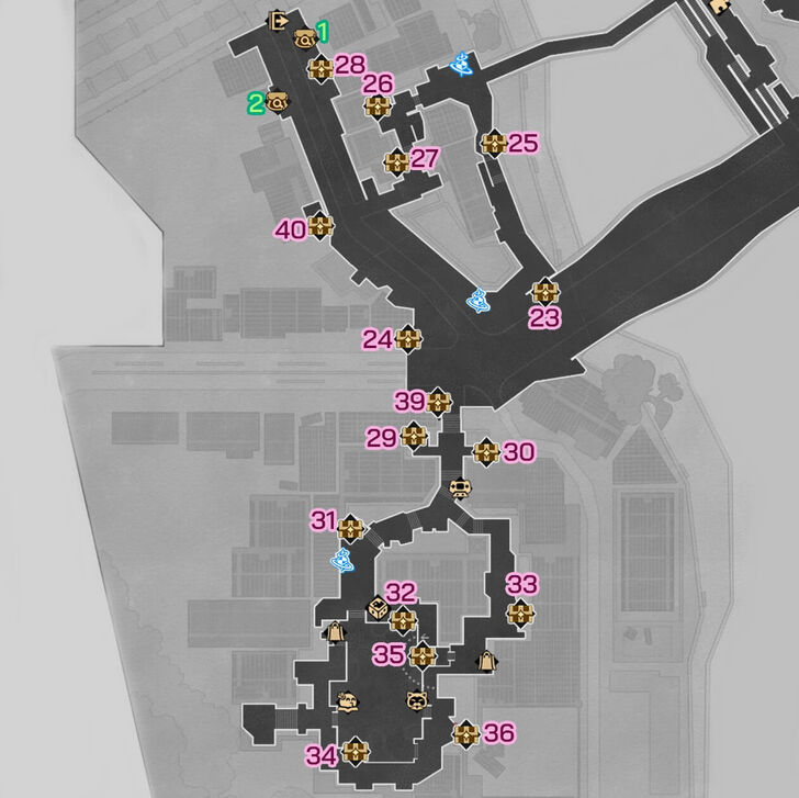 HSR Duomension City F1 West Treasure Chest Map
