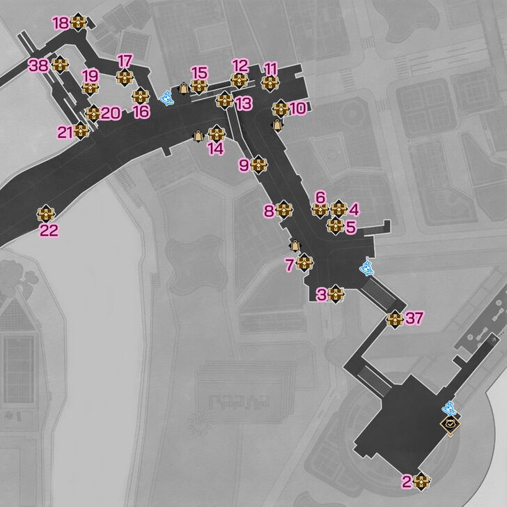 HSR Duomension City F1 East Treasure Chest Map