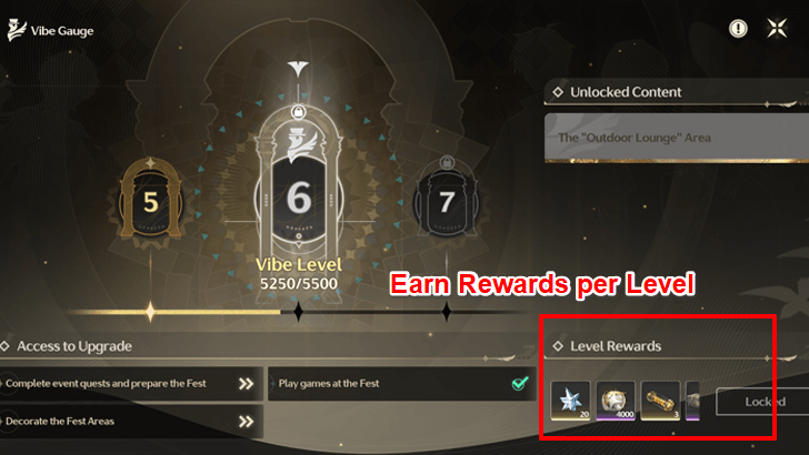 Vibe Point Rewards Per Level