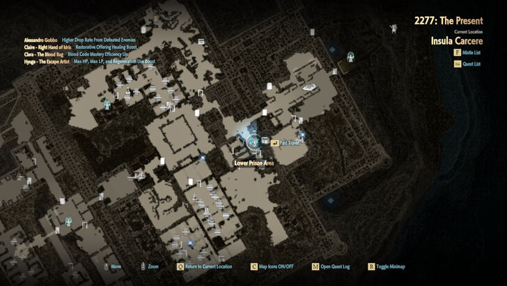 Lower Prison Area Map