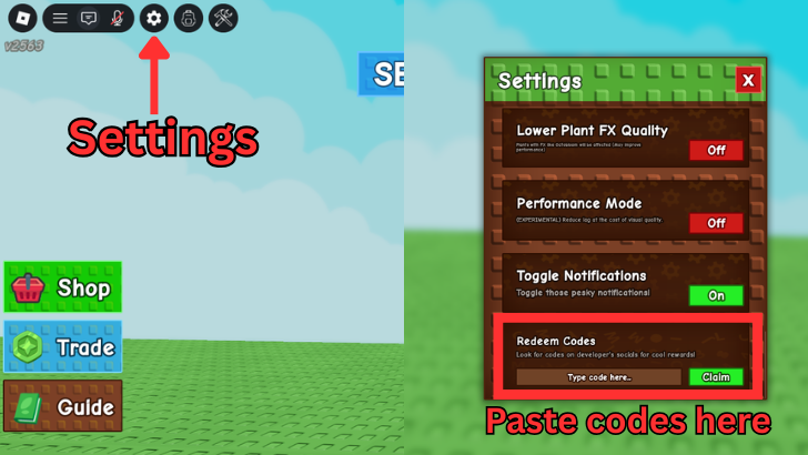 Claiming Grow a Garden Codes