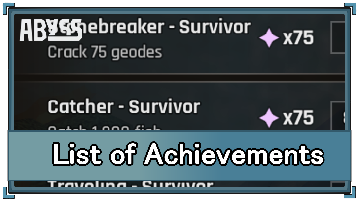 Abyss - List of Achievements