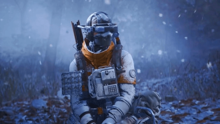 ARC Raiders character in a snow-covered environment during the Cold Snap map condition