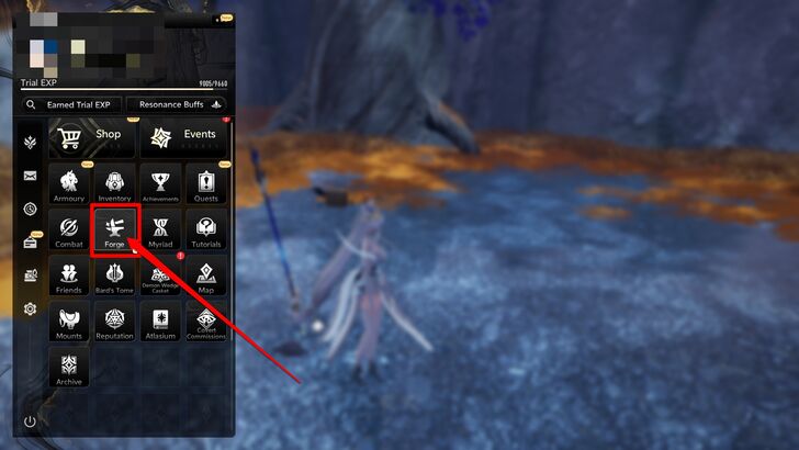 Forging Materials Menu
