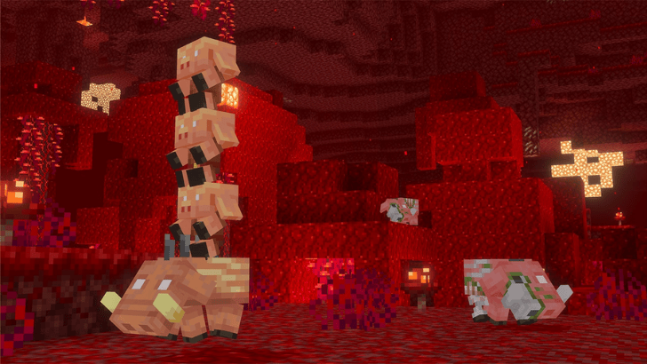 Minecraft baby hoglin and zoglin