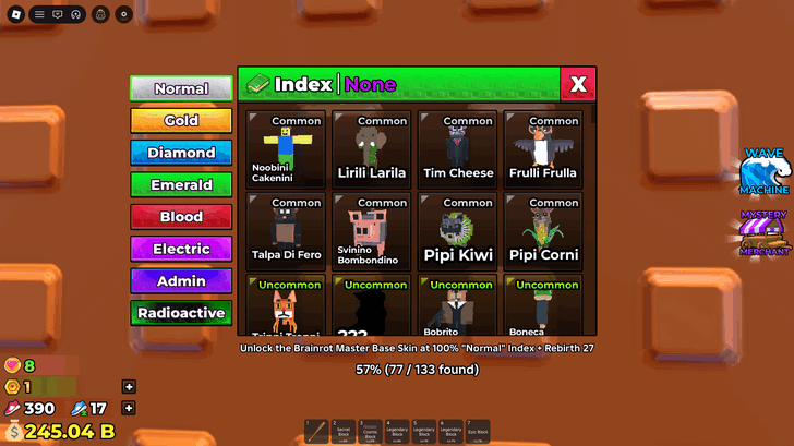 Escape Tsunami for Brainrots Brainrot Index