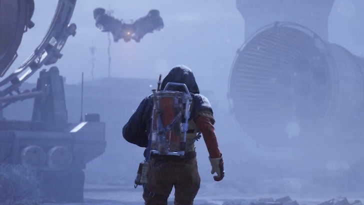 A Raider encounters a hovering unit
