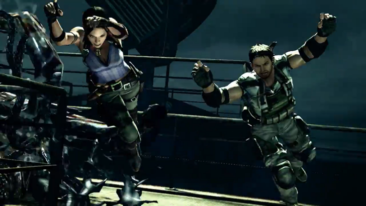 Resident Evil 5 Chris and Sheva Jumping