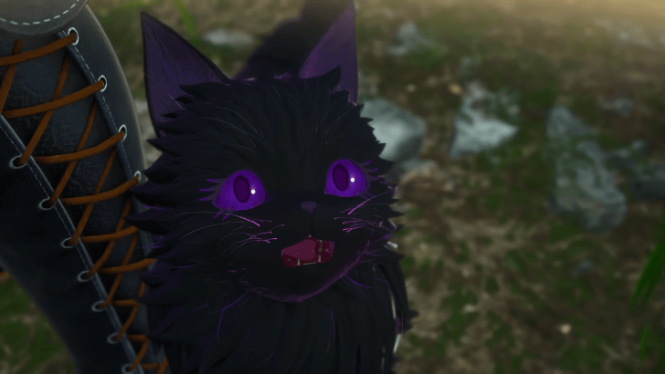 Rev. NOiR black cat with purple eyes