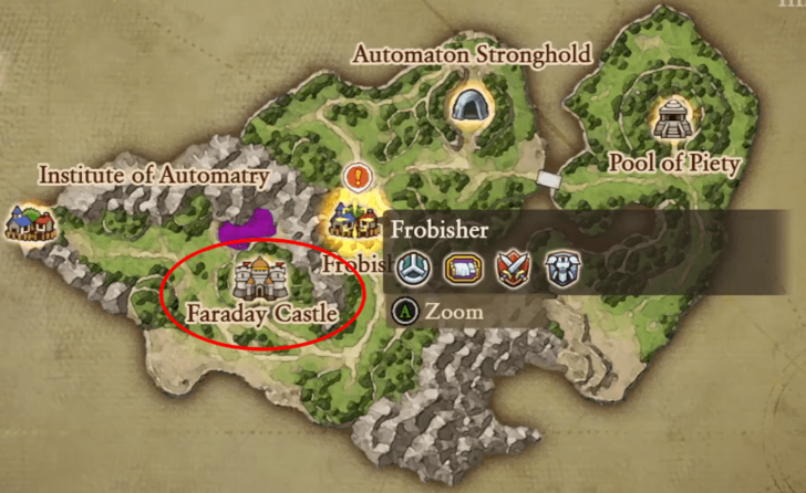 Faraday Castle Map Location