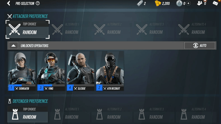 Pre-Selecting Operators
