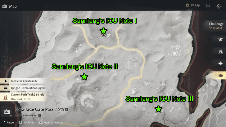 All IOU Note Locations