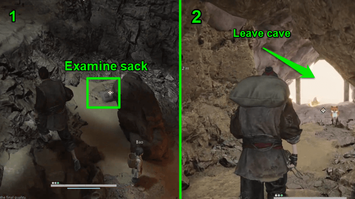 Leave the Cave After Finding Sack