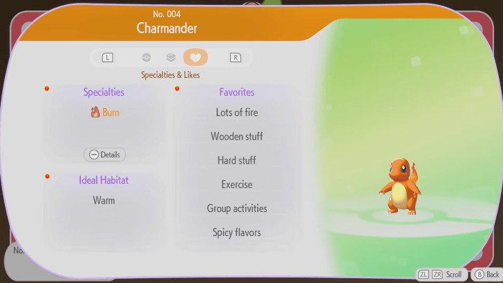 Pokemon Specialties and Likes