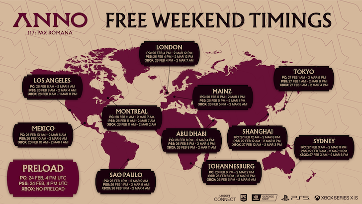 Anno 117 Free Weekend Release Schedule