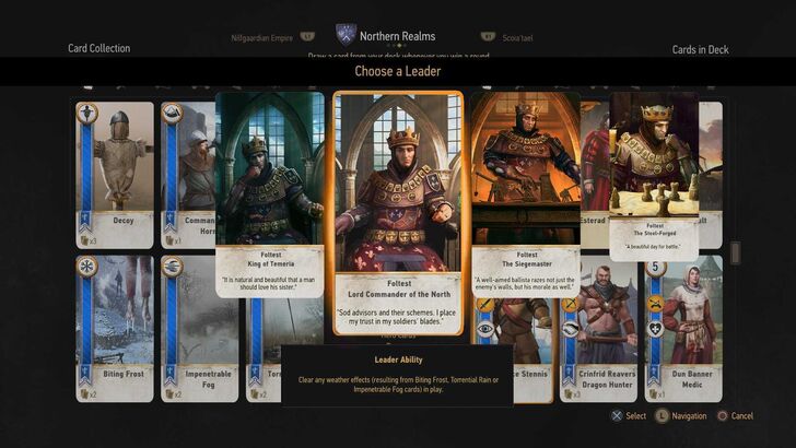 Northern Realms Leader Card