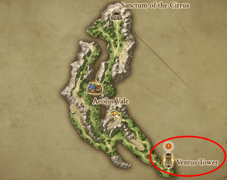 Ventus Tower Map Location