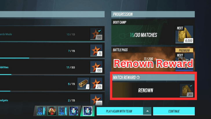 Match Renown Reward