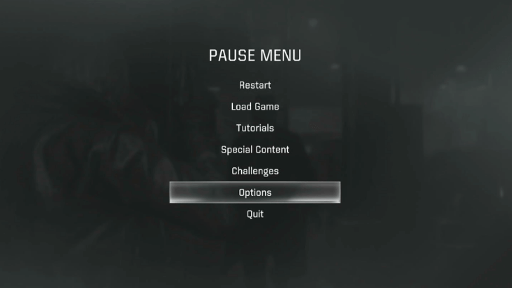 Head to the options menu