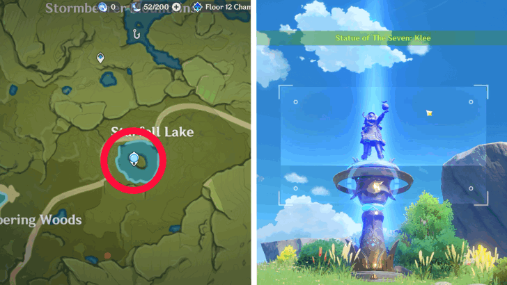 Starfell Lake Discrepancy - Statue of Seven Klee