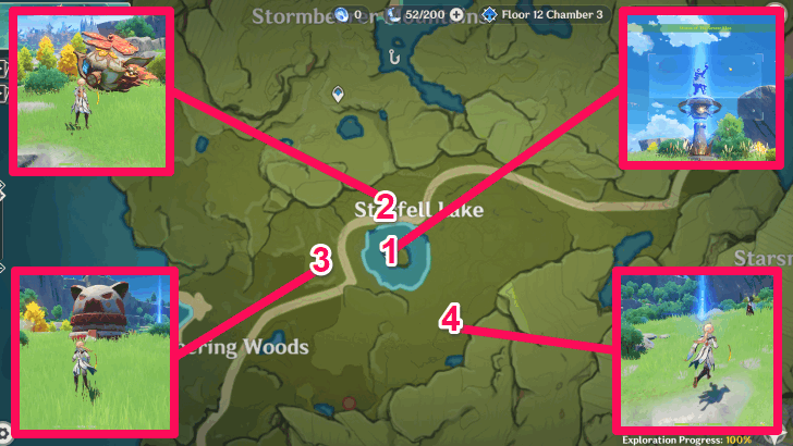 Starfell Lake Anomaly Locations