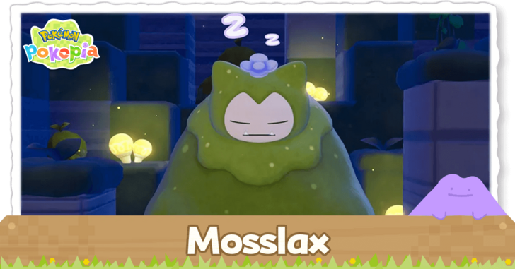 Pokemon Pokopia - Mosslax Top Banner