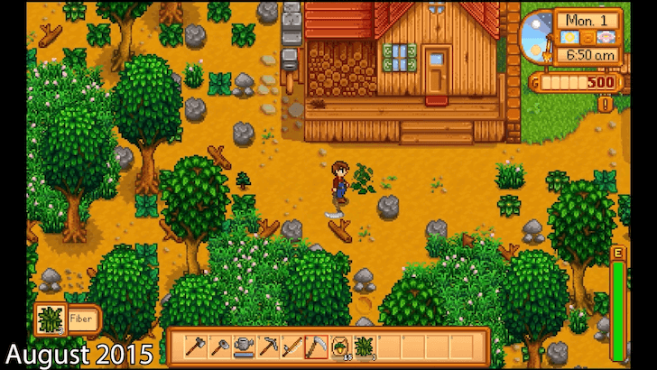 Stardew Valley farmer build in August 2015