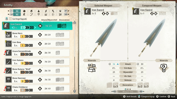 Craft or Upgrade Your Gear